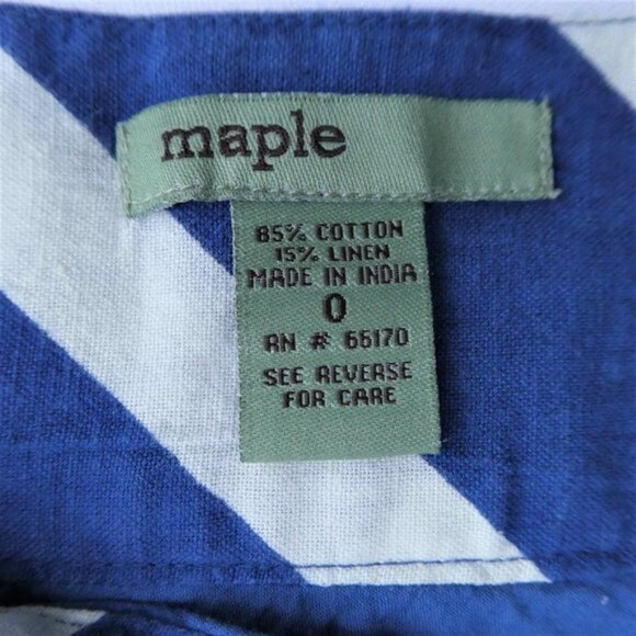 Anthropologie Maple Folk Dance Circle Skirt Blue White Border Lined Rockabilly 0 - Picture 8 of 12